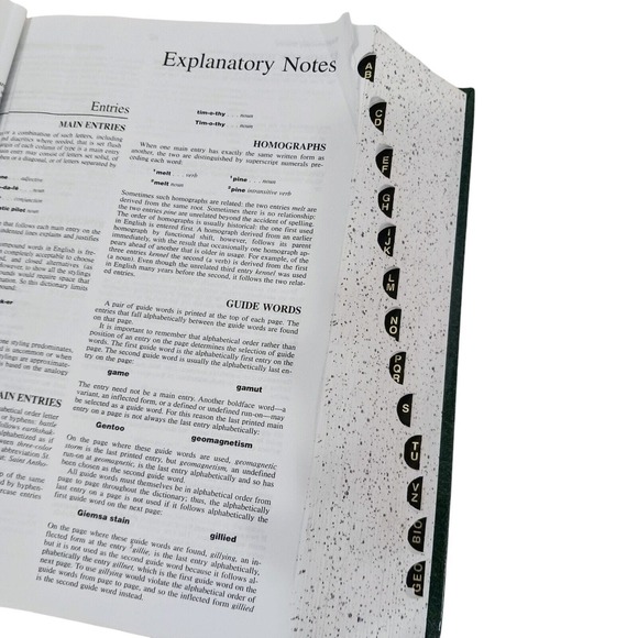 Merriam Webster's Deluxe Dictionary SIDE TABS Tenth Collegiate Edition Hardcover - Picture 10 of 16